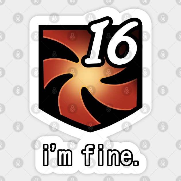 "I'm Fine" Vuln Stacks [FFXIV] Sticker by BanannaWaffles